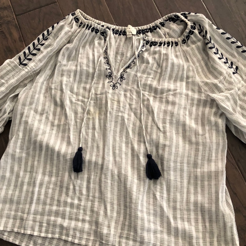 Lucky brand peasant blouse L